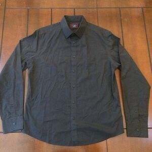 Untuckit men’s slim fit wrinkle free 100% cotton large black stone